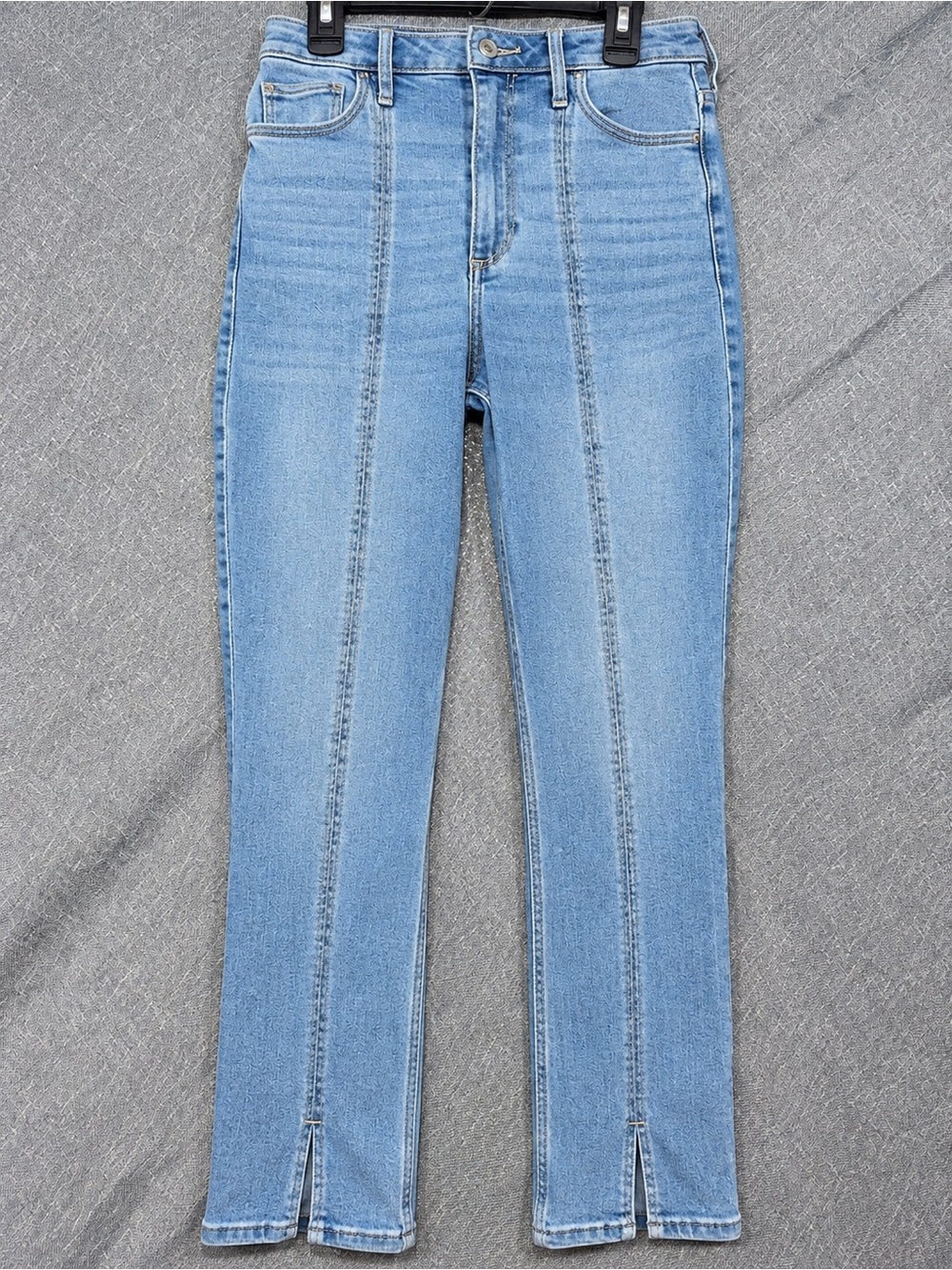 Hollister Light Blue High-Rise Seam-Front Jeans